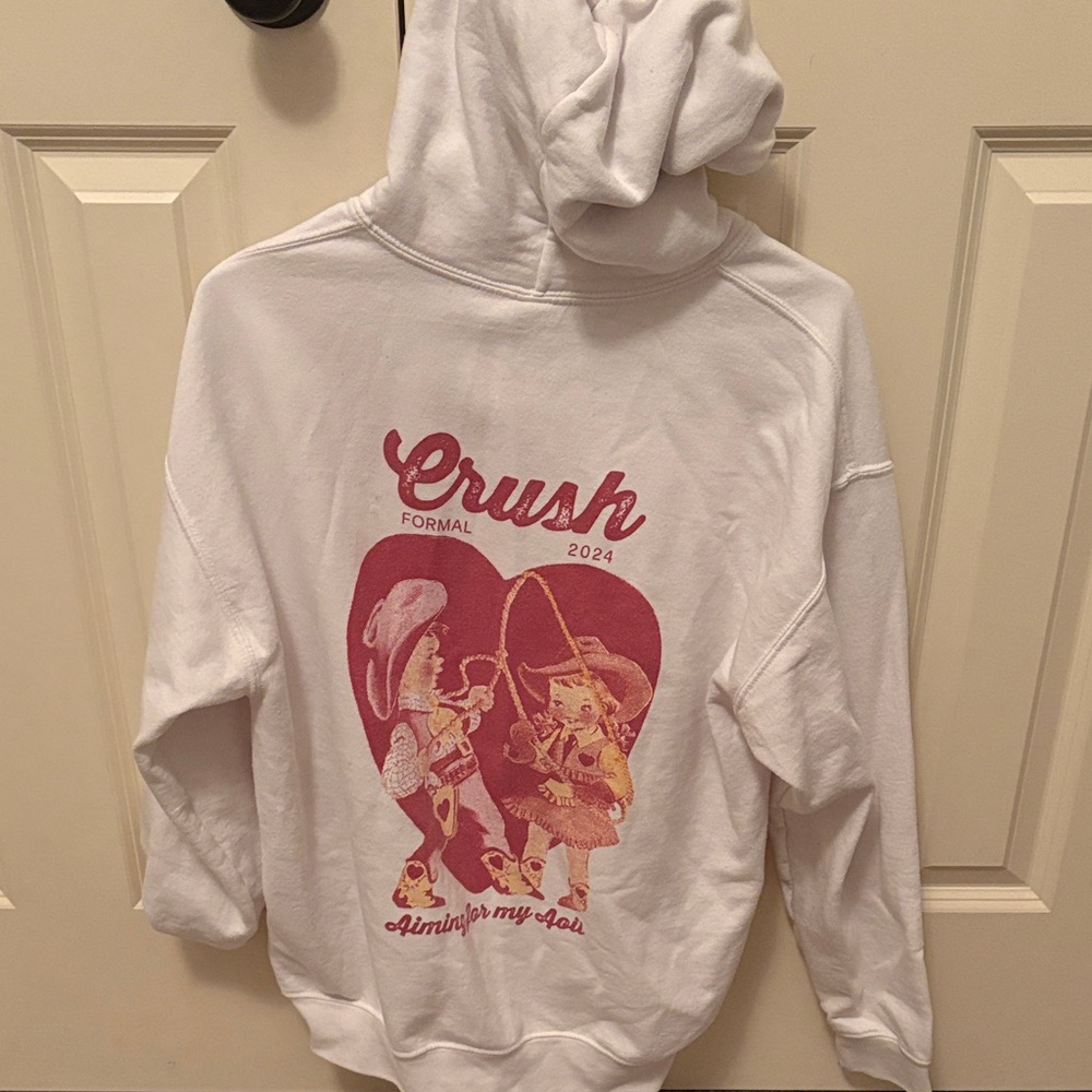 General AOII sorority White Hoodie for Crush Formal